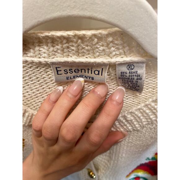 VINTAGE X Essential Elements Christmas Holiday Drummer Holly Knit Sweater XL - Picture 5 of 8